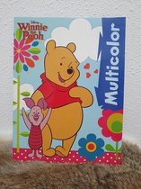 Multicolor winnie the pooh en knorretje blauw, kleurboek