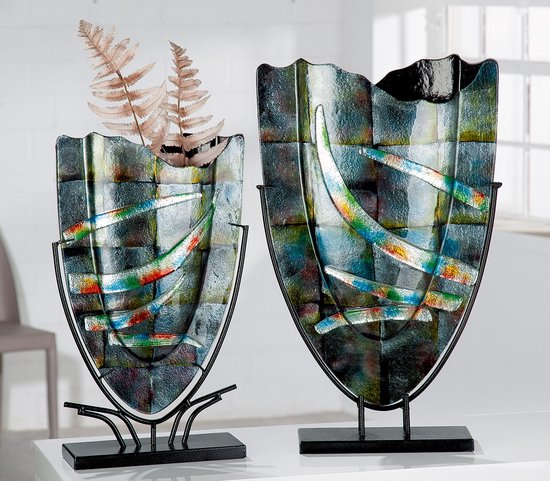 Glazen vaas dominatee big- 35x10x58 cm - glas - decoratie vaas