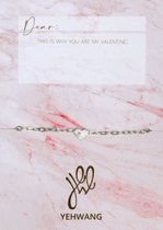 Yehwang - Armband - Bracelet - Heart Light - Valentijn - Valentines Day -Valentijnsdag - Zilverkleurig - Stainless Steel - Verkleurd Niet - Nikkelvrij - Incl Kaart en Envelop