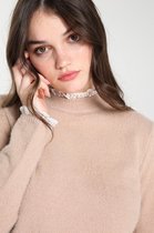 Cassis Dames Effen trui met kant - Trui - Maat One Size