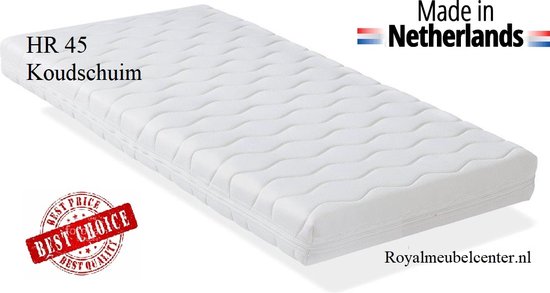 Ledikant matras 90x190 x10 cm Koudschuim HR-45 ledikant matras met anti-allergische wasbare hoes. Royalmeubelcenter.nl ®