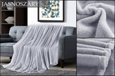 Fleece deken - 160 x 200 - XXL model - Deken - Perfect voor thuis op de bank - Lichtgrijze uitgaven - Extra zacht - Dubbellaags - LUXURIOUS LIVING - Dekentje - Fleece - 100% microvezel - NIEU
