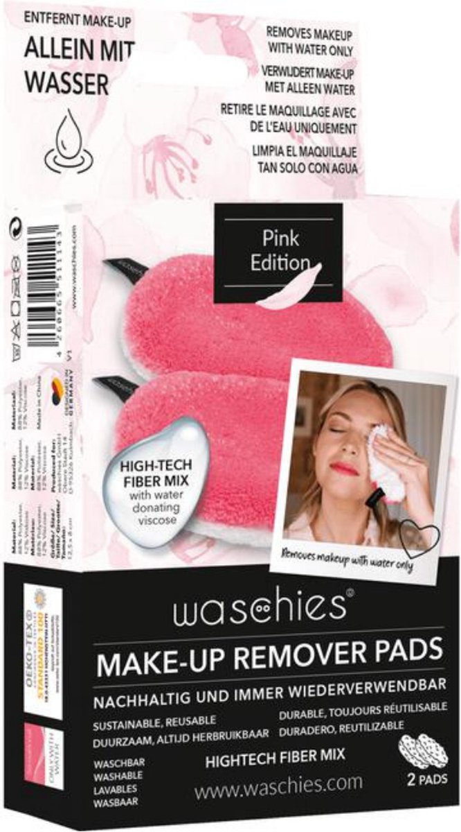 Waschies Make-Up Remover Pad Pink Edition - 2-Pack