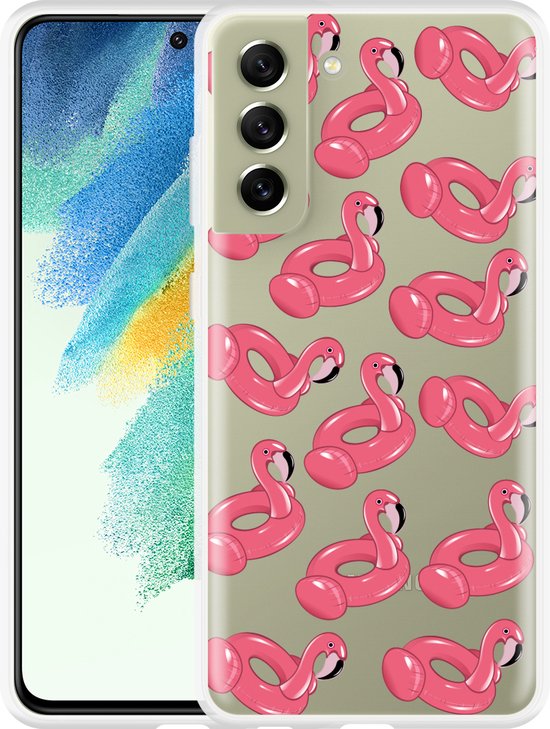 Samsung Inflatable Cazy Hoesje geschikt voor Samsung Galaxy S21 FE - Inflatable Flamingos ...