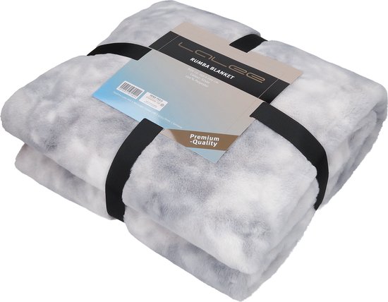 Rumba fleece Deken - plaid - Blanket - Zachte deken - 230x250 - Zilver