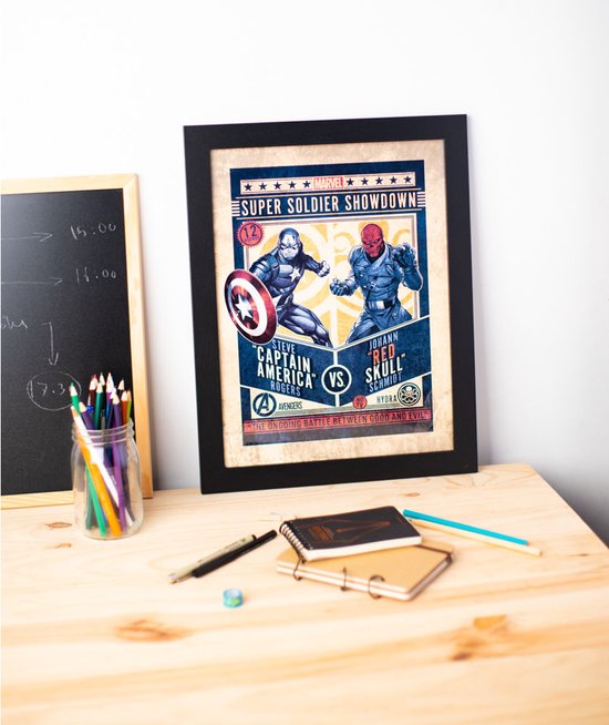 Marvel Comics: Captain America VS Red Skull Framed Print 30x40cm
