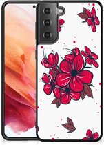 Telefoon Hoesje Geschikt voor Samsung Galaxy S21 Foto hoesje met Zwarte rand Blossom Red