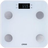 LIVOO DOM427W - Weegschaal voor het lichaam - 13 gebruikersgeheugens - 180 kg - Lcd-display van gehard glas - Wit