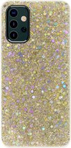 ADEL Premium Siliconen Back Cover Softcase Hoesje Geschikt voor Samsung Galaxy A32 (5G) - Bling Bling Glitter Goud