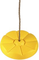 schommel voor kinderen ronde schommel kunststof schommel voor kinderen met een laadvermogen tot 75 kg zit in bloemvorm - Geel