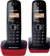 Panasonic KX-TG1612 Huistelefoon - 2 Handsets - Senioren - Met Antwoordapparaat - Vaste Telefoon - Rood