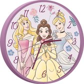 Wandklok - klok kinderkamer - kinderklok - Disney - Disney prinses - meisjes klok - prinsessenklok - 25 cm - roze