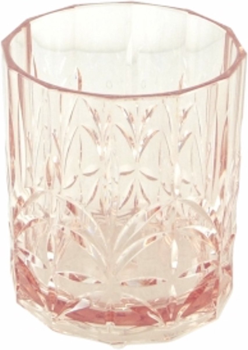 Goround Interior - cocktailglazen - 200ml - kunststof - 2 stuks - 9 cm - H 10 cm - exclusieve glazen - roze - kristal look