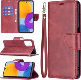 Samsung Galaxy M52 Hoesje - MobyDefend Wallet Book Case Met Koord - Rood - GSM Hoesje - Telefoonhoesje Geschikt Voor: Samsung Galaxy M52