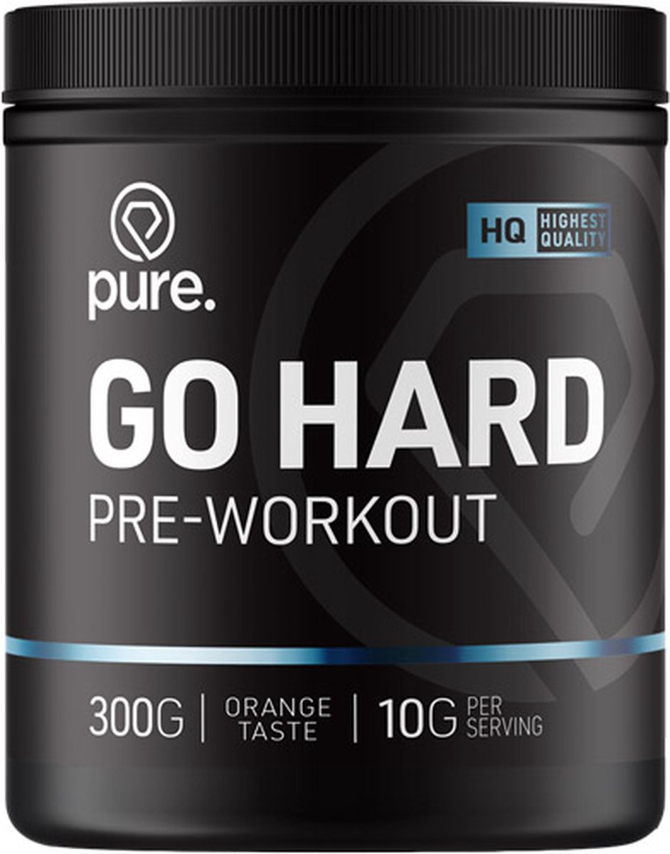 PURE Go Hard Orange - Pre-Workout - 30 servings - suiker vrij