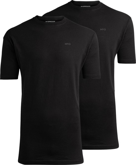 McGregor Heren T-shirt Zwart | 2-pack| Basics van 100% Katoen | Ronde Hals / O Hals | Maat M | McGregor New York | Heren Basic T-shirt Maat M