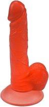 Jelly Zuignap Dildo Rood