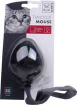 M-pets Kattenspeelgoed Twiddle Mouse 6,5 X 35 Cm Grijs/wit