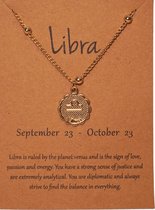 Libra/Weegschaal - Sterrenbeeld ketting - Zodiac signs - Astrologie/Astrology - Horoscoop - Goud