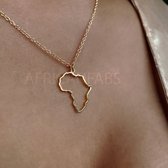 Afrika Ketting / halsketting / hanger - Afrikaans continent Africa - Goud
