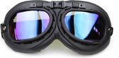 CRG zwarte motorbril - multi kleur