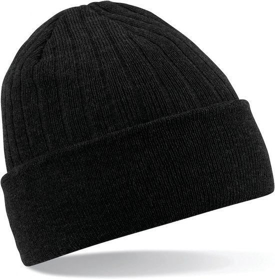 Bonnet homme/femme Thinsulate Chapeau d'hiver 100% laine acrylique noir -  chapeaux... | bol.