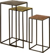 Bijzettafels sets set | wener | brass | set van 3 | 35 x 35 x 76(h) cm