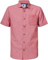 Petrol Industries - Heren Miniprint shortsleeve shirt - Rood - Maat XL