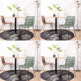 DS4U® san sebastian eetkamerstoel - industriële stoel - vintage groen - PU leer - metalen poten - set van 4