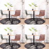 DS4U® san sebastian eetkamerstoel - industriële stoel - vintage donkerbruin - PU leer - metalen poten - set van 4