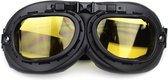 CRG zwarte motorbril - Geel glas