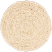 Vloerkleed Ø 70 cm Beige Zeegras Rond Tapijt Wandkleed Wandtapijt