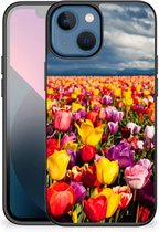 Telefoon Hoesje geschikt voor iPhone 13 mini Hoesje met Zwarte rand Tulpen