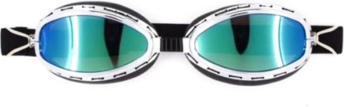 CRG Speedster Motorbril Chrome - Retro Motorbril - Motorbril Heren - Multi Glas