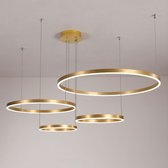 Loft Home Hanglamp Goud | 4 ringen | 60, 80, 60, 40 CM | Plafondlamp | Modern | Interieur | Kroonluchter | Verlichting