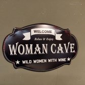 Woman Cave "Wild Women With Wine" Tekstbord Terras Wijnbar