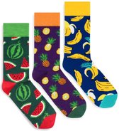 Fruitsokken - Giftbox sokken fruitpatroon - Banana Socks - Maat 42/46