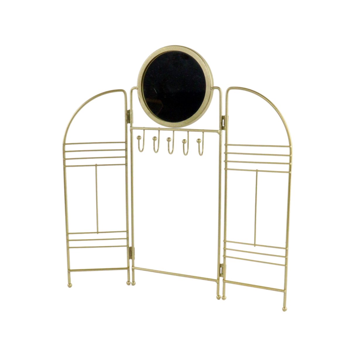 Orange85 Sieradenhouder - Sieradenhanger - Metaal - Goud - met Spiegel - 33x33x32cm - Ijzer