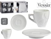 Vessia - Servies set - 12 delig - Koffiekopje en Schotel