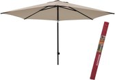 Ronde parasol ecru 300 cm met beschermhoes | Madison Elba Parasol rond en kantelbaar