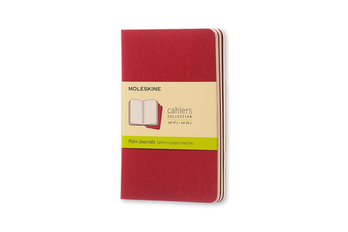 Moleskine Cahier Journals - Pocket - Blanco - Rood - set van 3