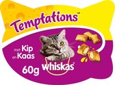 6x Whiskas - Temptations met kip en kaas - 60g