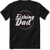 Fishing Dad - Vissen T-Shirt | Roze | Grappig Verjaardag Vis Hobby Cadeau Shirt | Dames - Heren - Unisex | Tshirt Hengelsport Kleding Kado - Zwart - XL