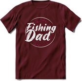 Fishing Dad - Vissen T-Shirt | Roze | Grappig Verjaardag Vis Hobby Cadeau Shirt | Dames - Heren - Unisex | Tshirt Hengelsport Kleding Kado - Burgundy - S