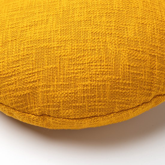 Dutch Decor Coussin en coton rond Abey 50 cm jaune | bol.com