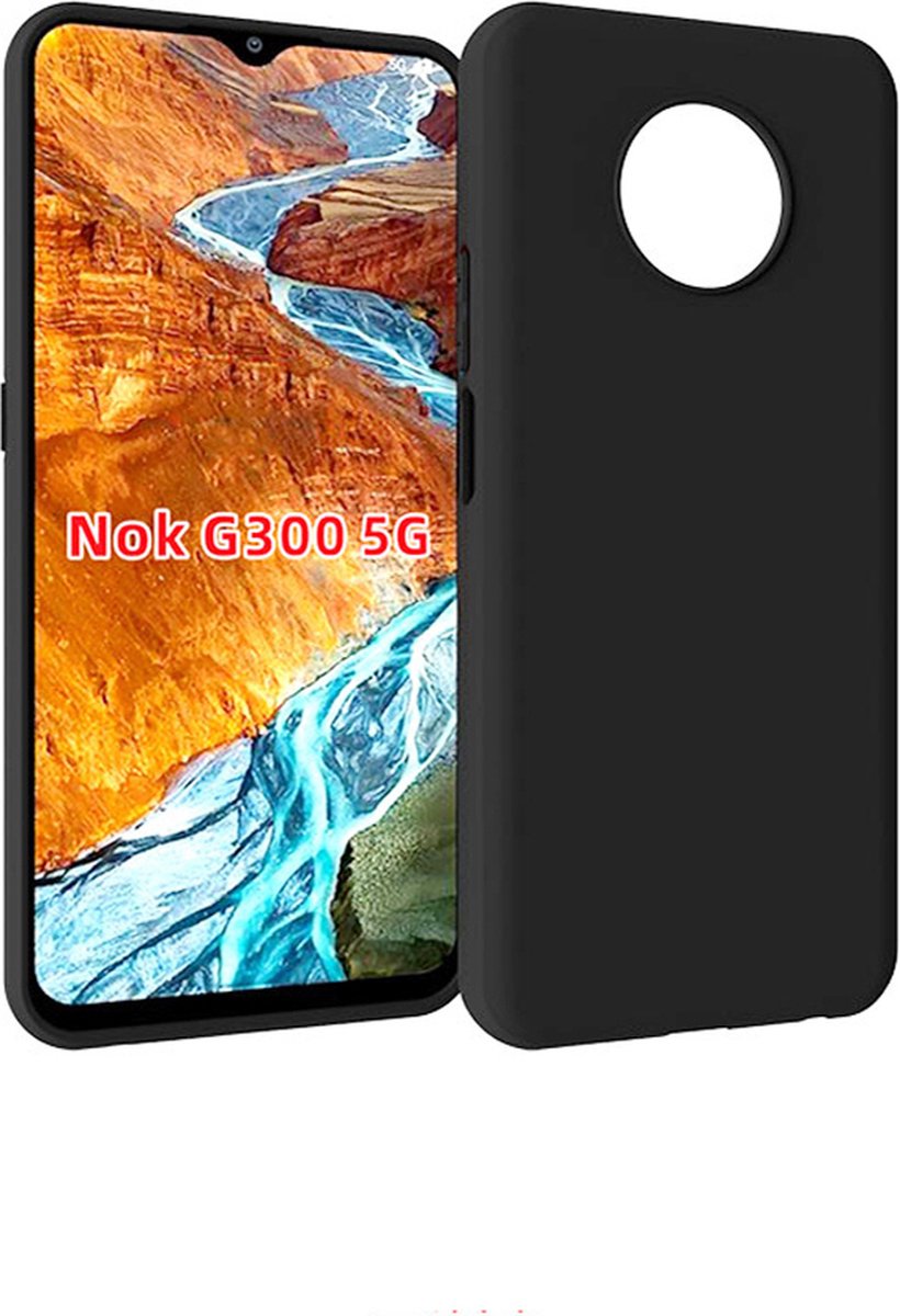 Geschikt voor Nokia G300 Hoesje - Zwart Siliconen Case