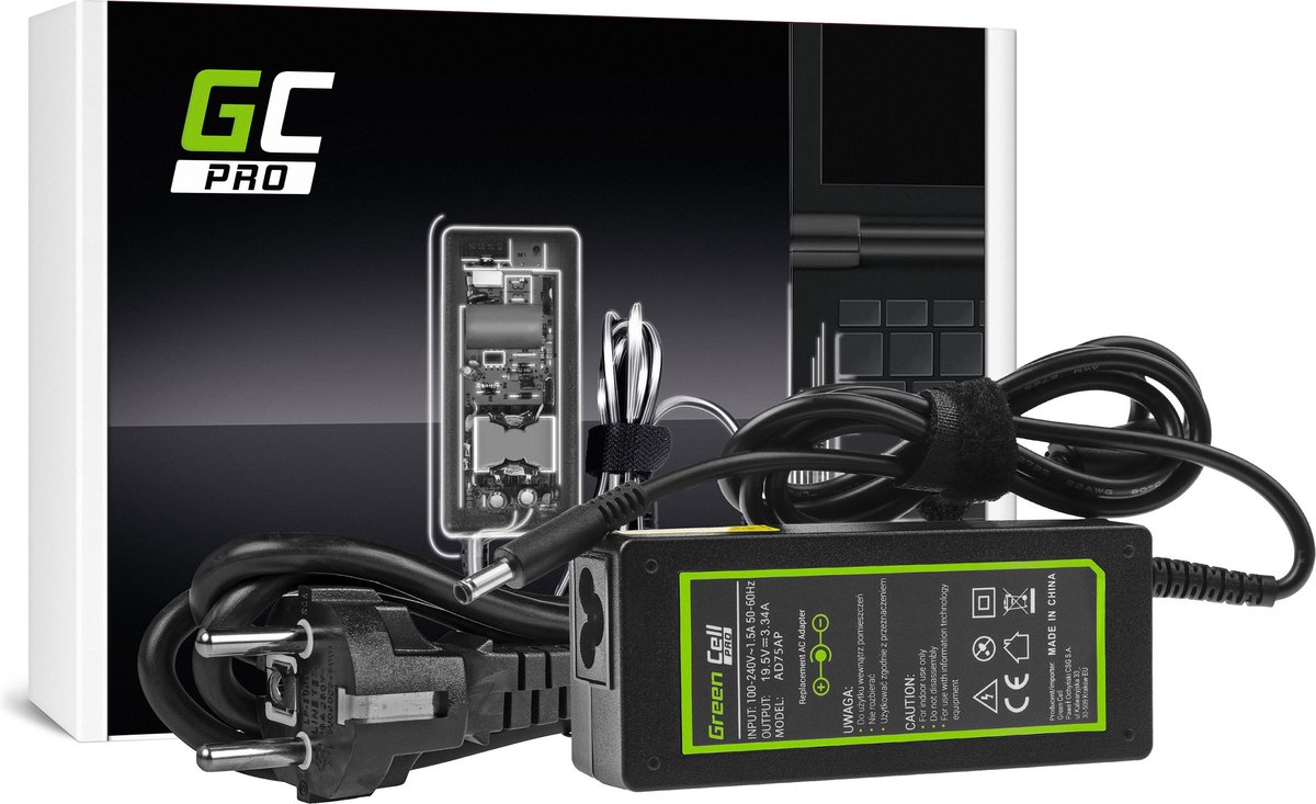 Image of AC adapter PRO 19.5V 3.34A 65W voor Dell Inspiron 15 3543 3558 3559 5552 5558 5559 5568 17 5758 5759