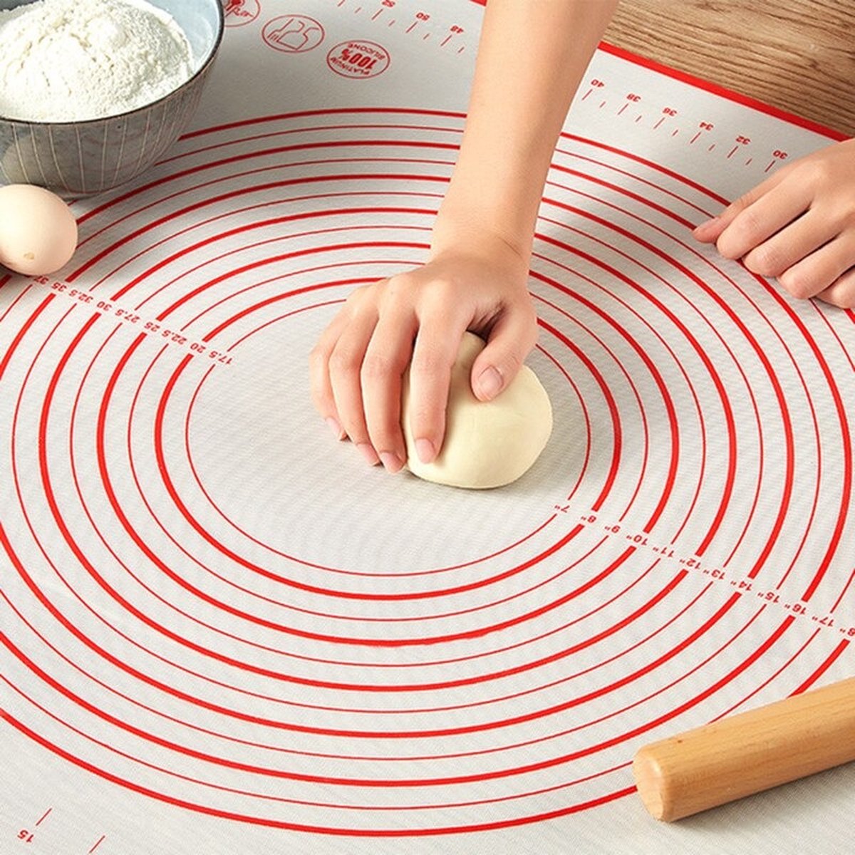 deegmat laken - rollende mat met meting - antislip deeg kneden mat - Siliconen