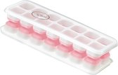 JGR - Ijsblokjes maker met deksel, BPA vrij en met silicone bodem om de ijsblokjes zonder enige moeite uit de ijsblokjesvorm te krijgen - Roze