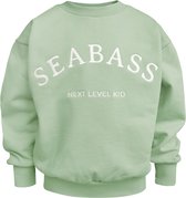 SEABASS Sweatshirt - Unisex Truien - 100% Biologisch Katoen - Taille Lengte Stijl - Lange Mouwen - Oversized Fit - Kleur: Pistachio - Maat: 152-158cm